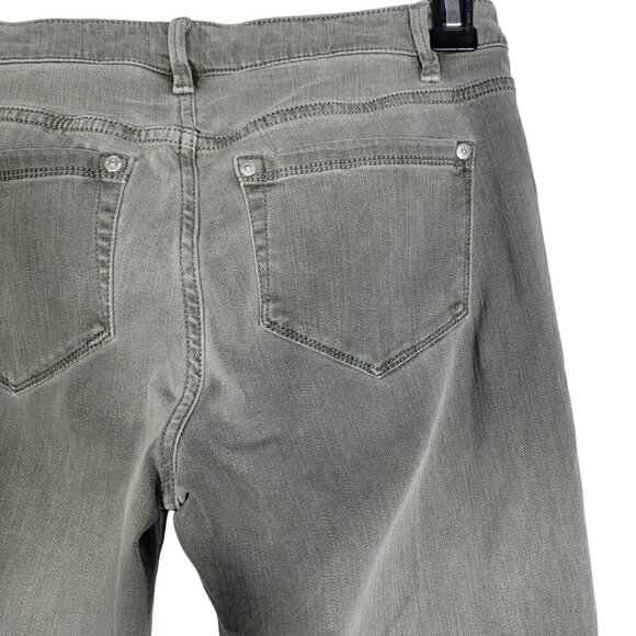 J. Jill Women's Denim Cropped Green Stretch Jeans "Authentic Fit Cropped" Size 4 - Picture 10 of 12